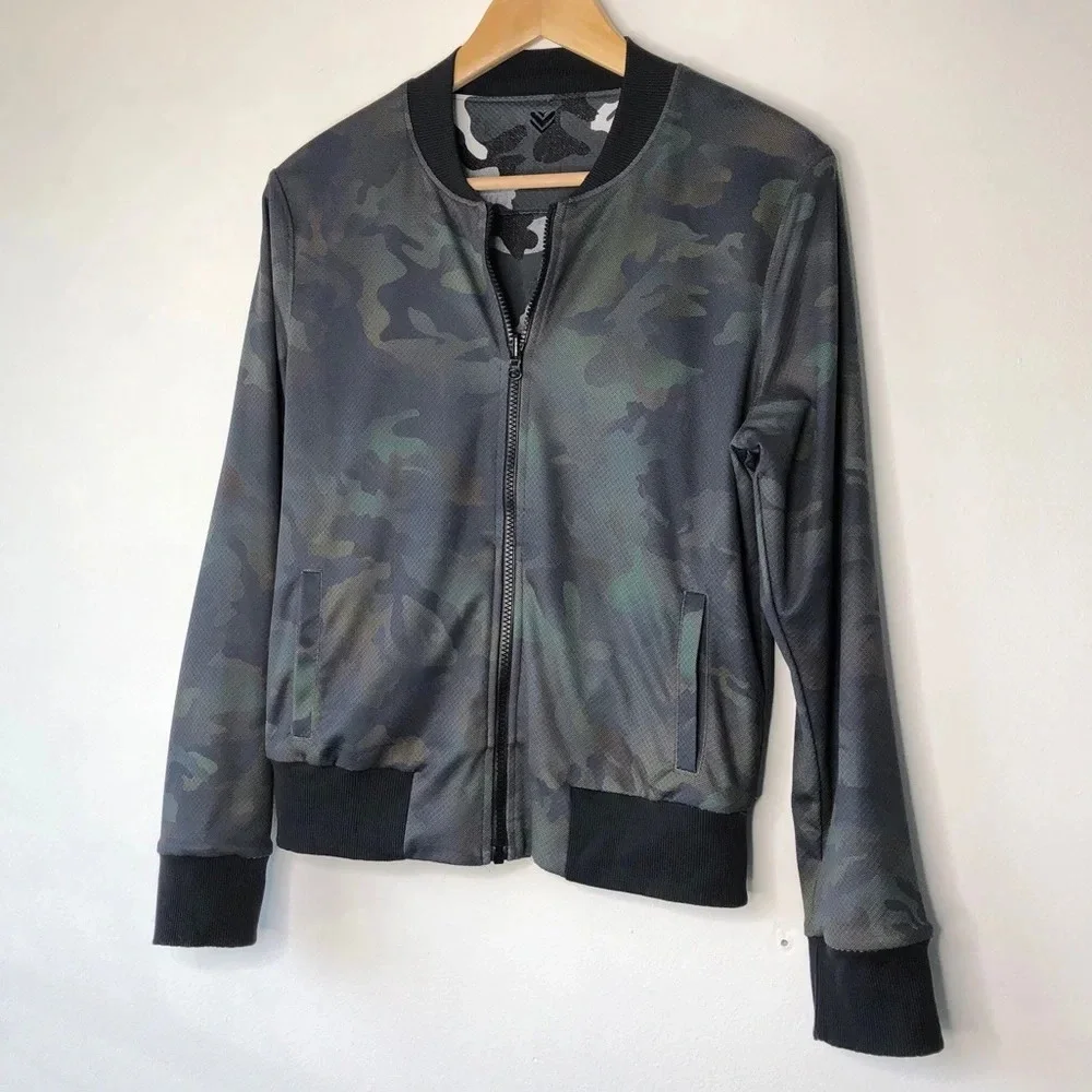 WITH Wear it to Heart Reversible Lightweight Camouflage‎ Bomber Jacket Size S